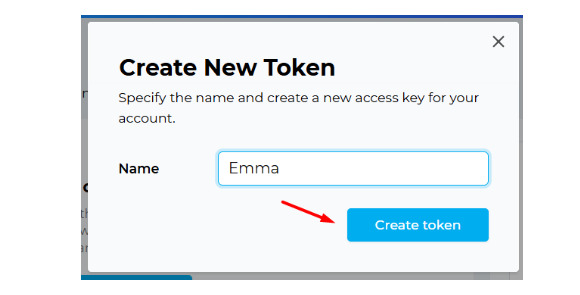  haz clic en Create token