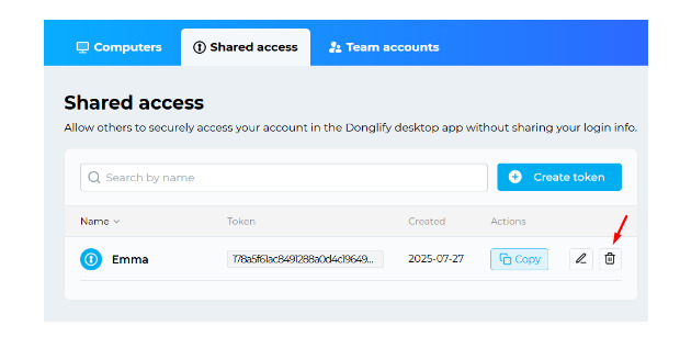 haz clic en el icono de la papelera