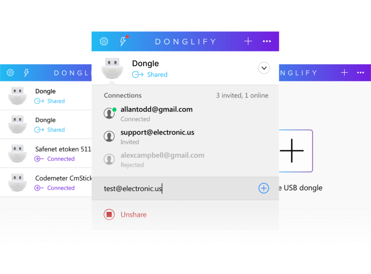 Dongle sharing software