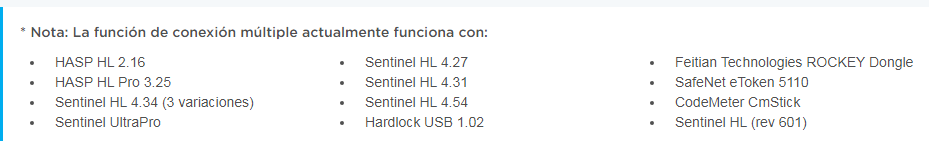 La función de conexión múltiple actualmente funciona con: La función de conexión múltiple actualmente funciona con