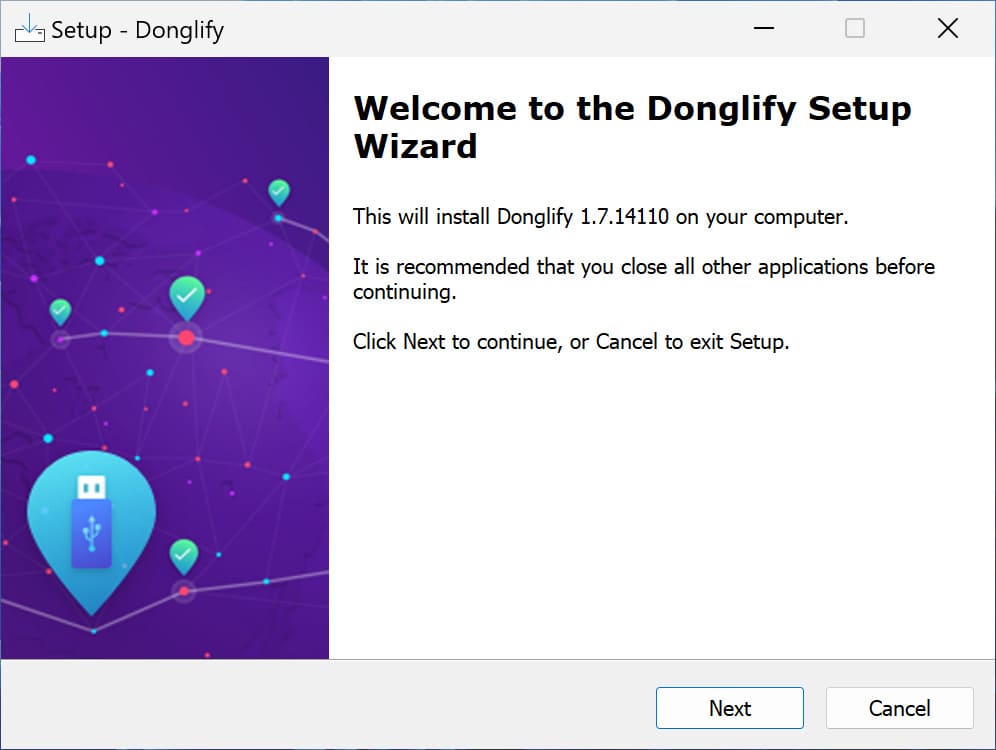  installare Donglify