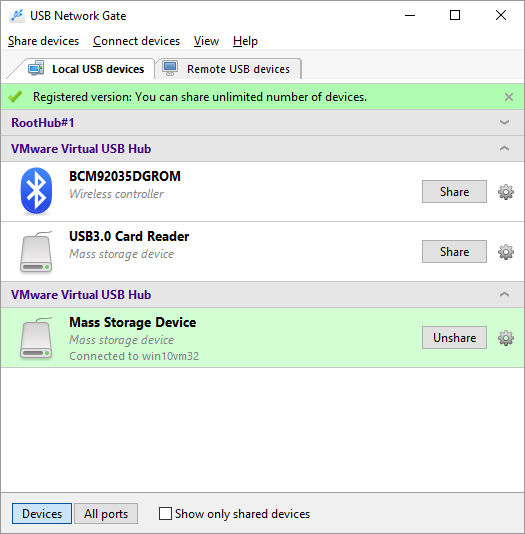 access a remote USB token
